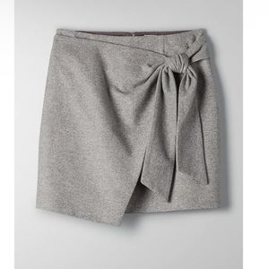 ARITZIA Wilfred Wrap-Front Dorine Skirt Speckled Wool Tweed Cashmere Balletcore